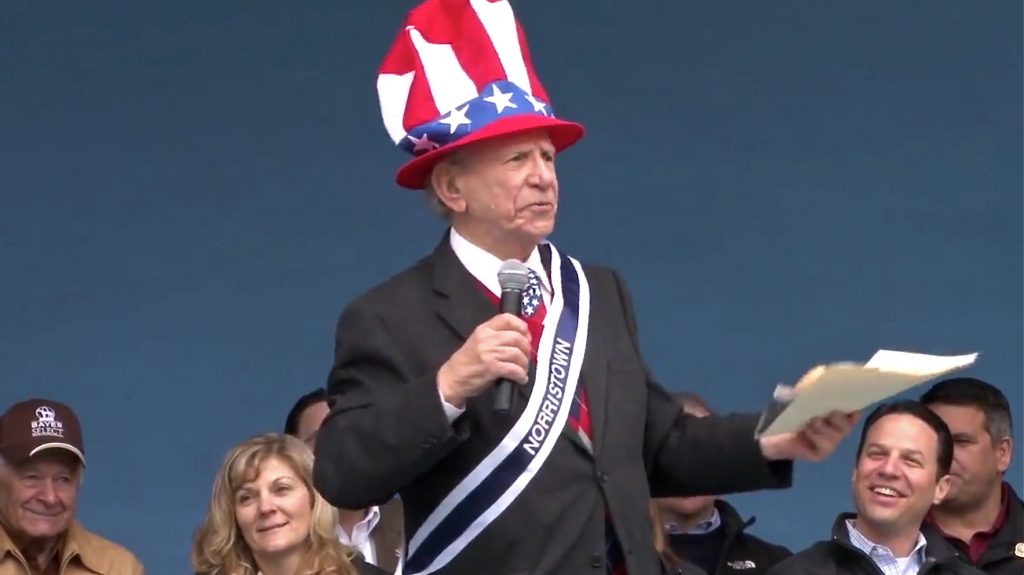 2012-facebook video-hank cisco-norristown-bicentennial event Hank Cisco puts on an appearance at a Norristown Bicentennial event in 2012. (Hank Cisco Facebook page)