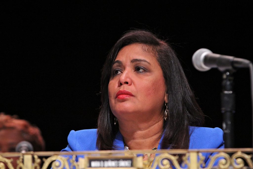 2019 01 06-e lee-maria quinones sanchez-philadelphia the met-inauguration and investiture of city council and mayor judges officials File photo: Former Councilmember Maria Quinones Sanchez. (Emma Lee/WHYY)
