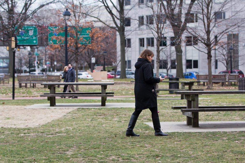 2020 1 13 k paynter franklin square PATCO-6 People enjoy Franklin Square Park on a gray January day. (Kimberly Paynter/WHYY)
