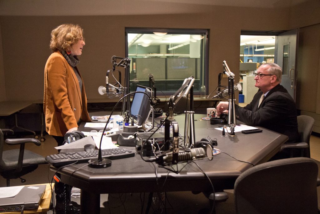 2020 1 7 k paynter marty and the mayor-5 Philadelphia Mayor Jim Kenney and Marty Moss-Coane speak in the studio during ''Radio Times''