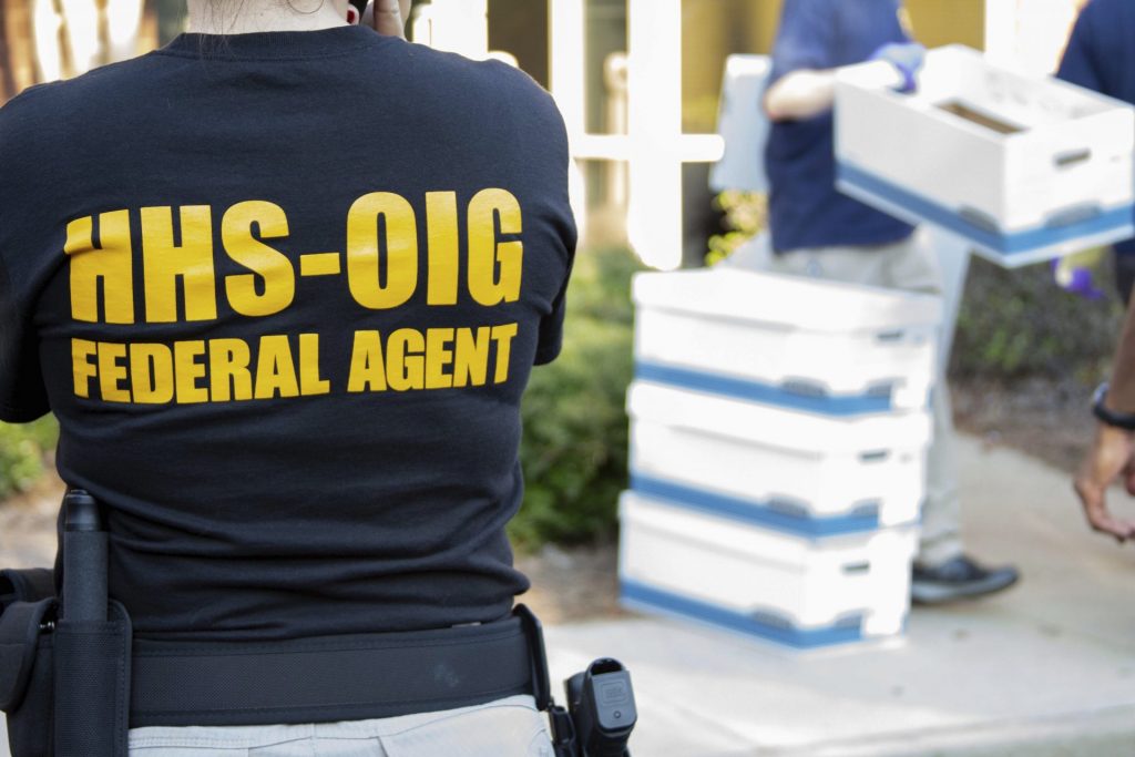 AP_19270529220907-1920×1280 In this photo provided by the Department of Health and Human Services Office of the Inspector General, federal agents from the HHS Office of Inspector General prepare for operations in the Atlanta region Friday, Sept. 27, 2019. (Department of Health and Human Services Office of the Inspector General / via AP)