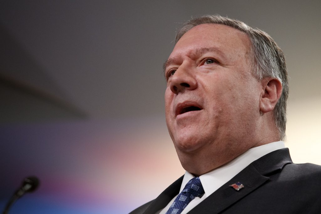 Mike Pompeo Secretary of State Mike Pompeo speaks about Iran, Tuesday Jan. 7, 2020, at the State Department in Washington. (Jacquelyn Martin/AP Photo)