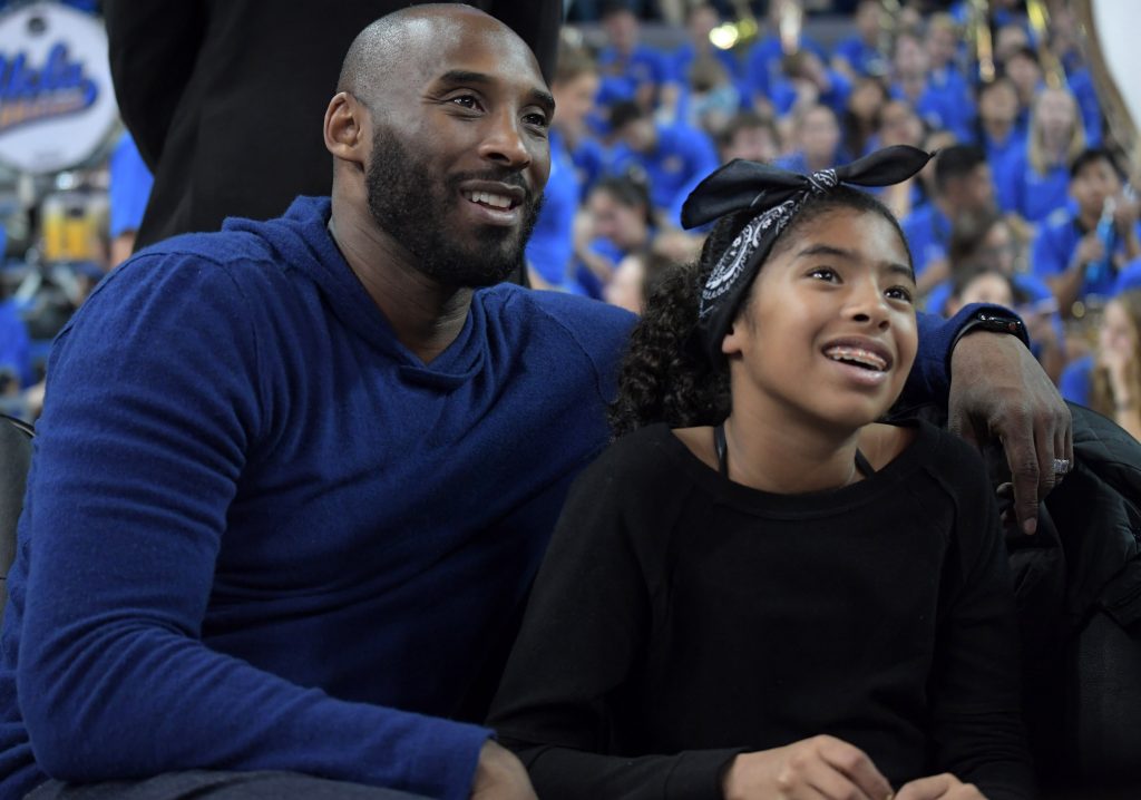 Kobe Bryant, Gianna Maria-Onore Bryant Kobe Bryant, the Los Angeles Lakers superstar with daughter Gianna Maria-Onore Bryant during an NCAA women's basketball game. Both of them died Sunday morning in a helicopter crash. (Kirby Lee via AP Photo)
