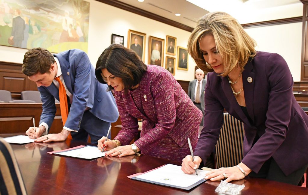 Document Josh Maxwell, Marian Moskowitz, and Michelle Kichline, took their official oath of office on January 2, 2020. (Chesco.org)