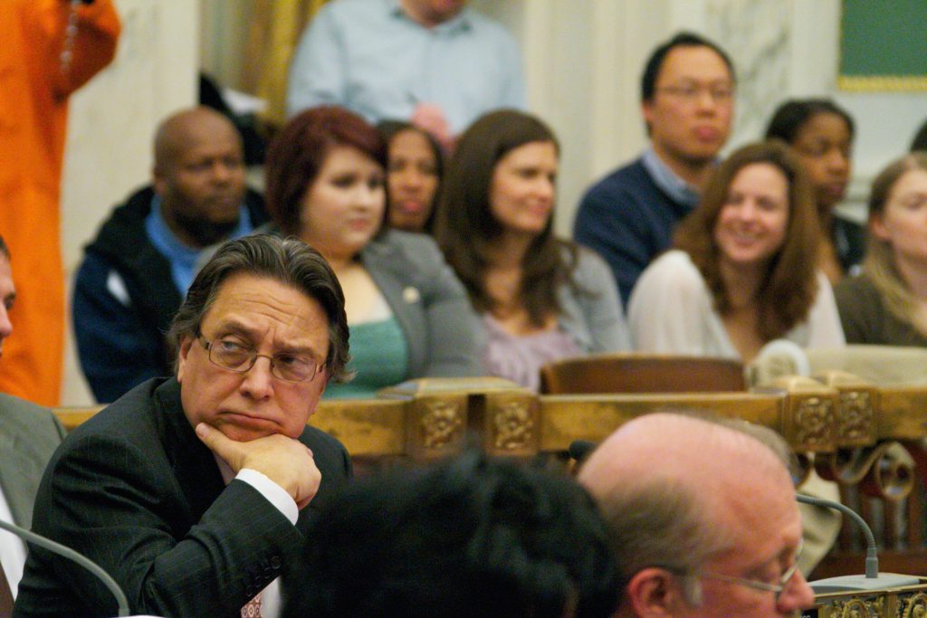 Frank DiCicco in City Council chambers in 2011. (Nathaniel Hamilton for WHYY) 