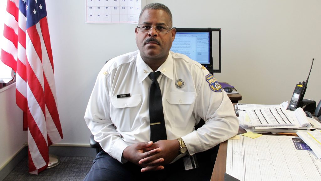 a Former Chief Inspector Carl Holmes was arrested for allegedly sexually abusing three female officers. The city’s police union is not backing him. (Emma Lee/WHYY)