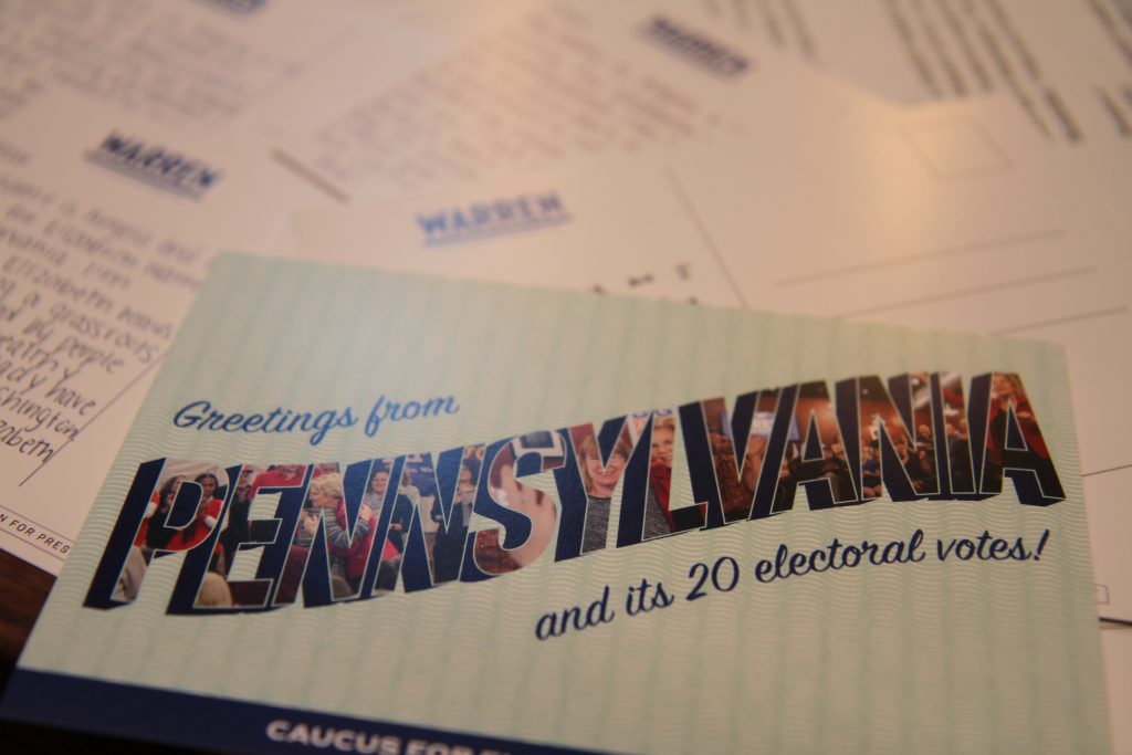 IMG_1432 Postcard writing in groups has allegedly gained popularity since the election of President Donald Trump. (Ximena Conde/WHYY)