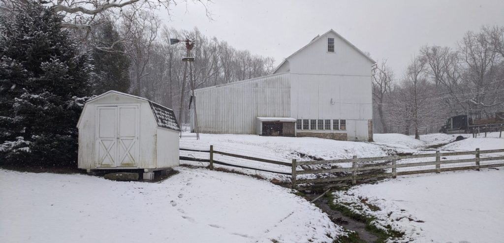 IMG_20200108_124837-e1580178810880-1920×926 A small creek runs through the Shirk family farm in Caenarvon Township, Lancaster County on Wednesday, Jan. 8. 2020. (Rachel McDevitt/WITF)