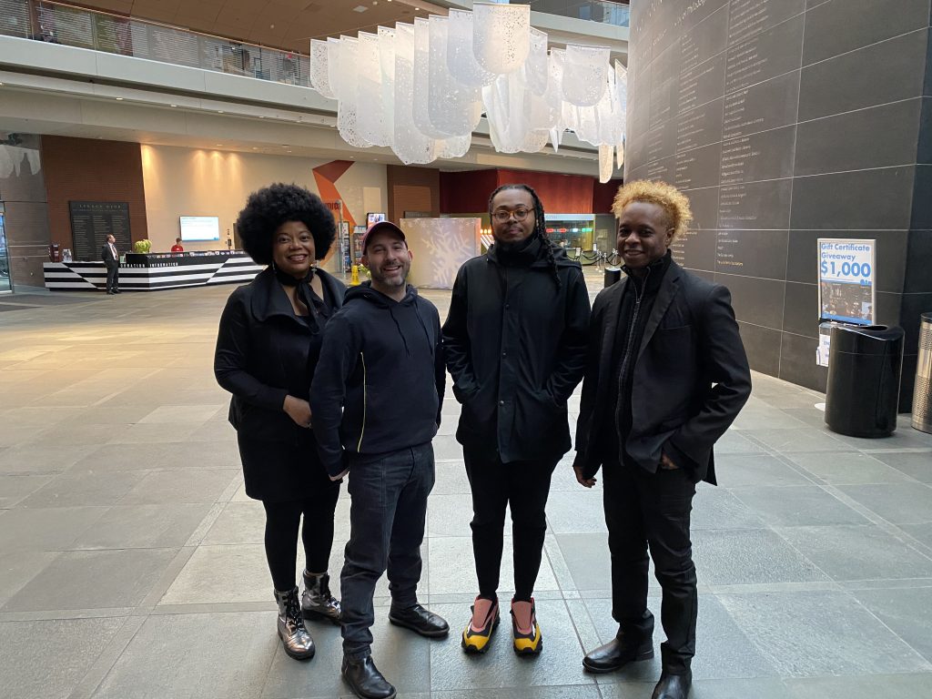 IMG_2306 The Kimmel Center's 19/20 Season Jazz Residents: (L-R) Ruth Naomi Floyd (vocalist composer), Jay Wahl (producing artistic director of the Kimmel Center), Immanuel Wilkins (saxophonist and composer), Richard Hill (bassist and composer) (Courtesy of Kimmel Center)