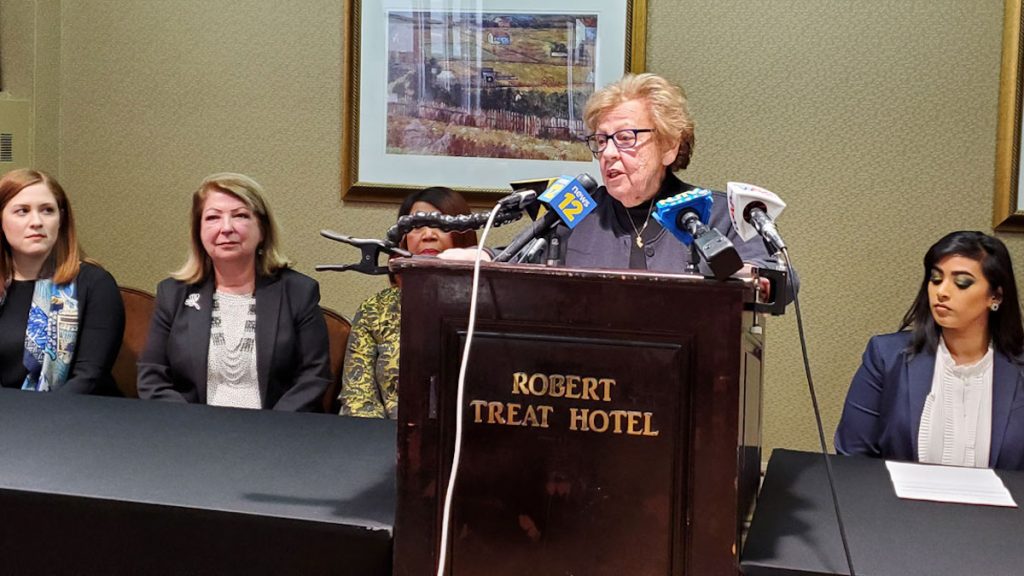 Loretta-Weinberg-3 State Sen. Loretta Weinberg at press conference Thursday (NJ Spotlight)