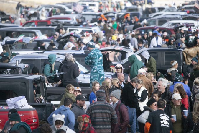Crowds gather before the 2020 polar bear plunge in Margate, NJ on Wednesday, January 1, 2020. (Miguel Martinez for WHYY)