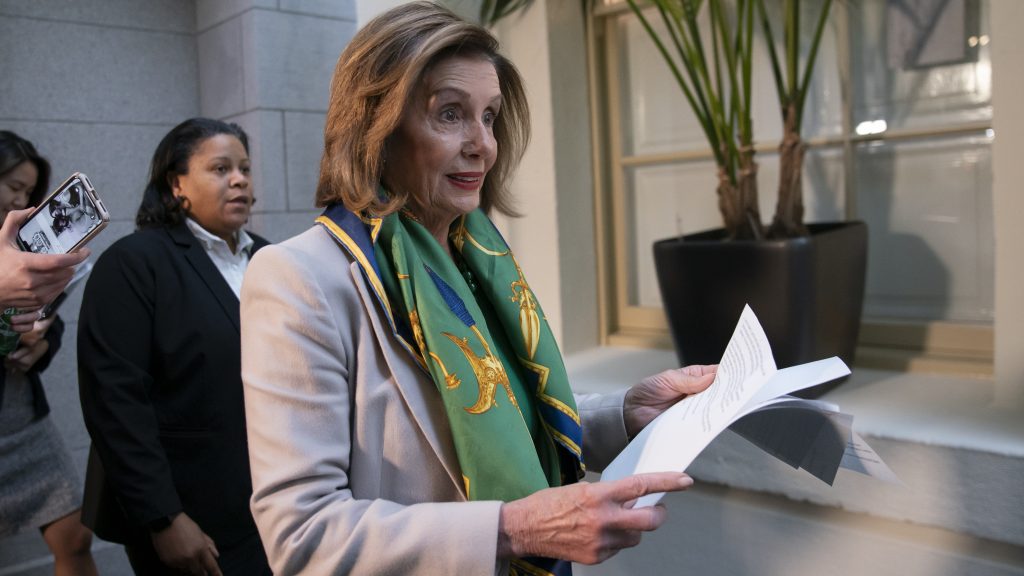 Speaker Nancy Pelosi told Democrats the House will vote to send the articles of impeachment against President Trump to the Senate Wednesday Speaker Nancy Pelosi told Democrats the House will vote to send the articles of impeachment against President Trump to the Senate Wednesday. (J. Scott Applewhite/AP)