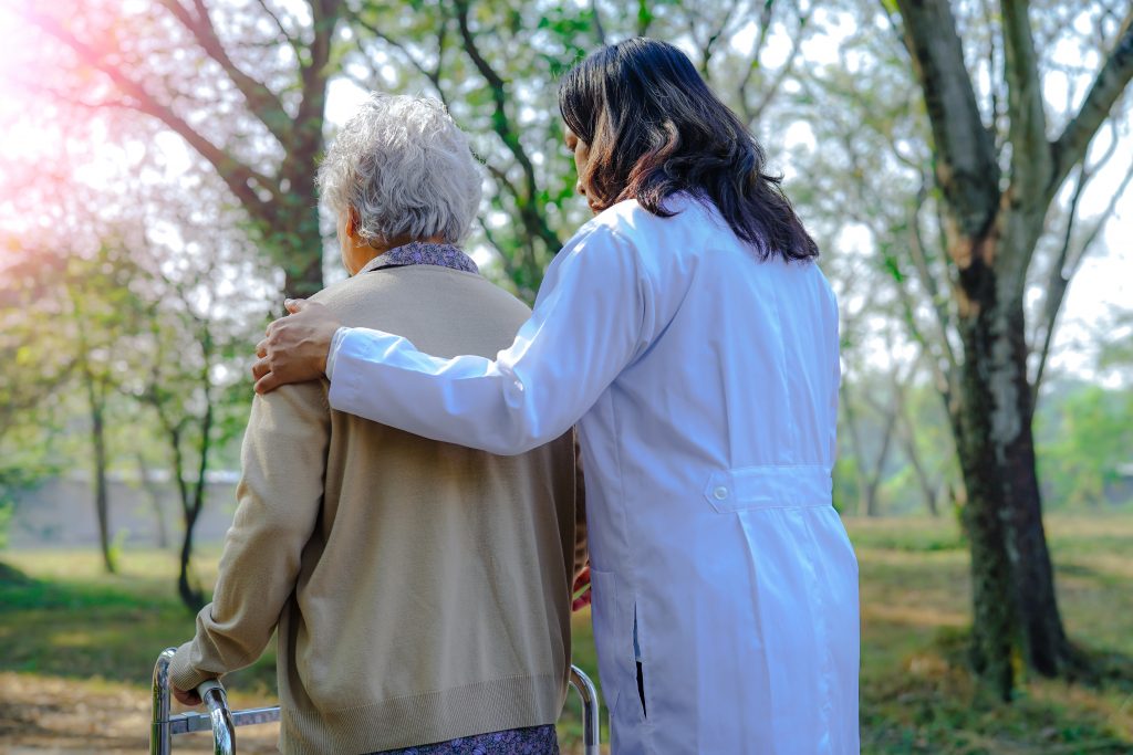 Help And Care Asian Senior Or Elderly Old Lady Woman Use Walker (credit: Big Stock)