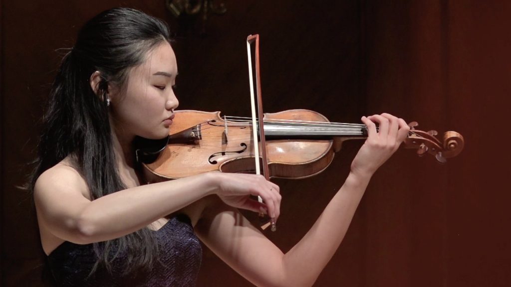 curtis1415 Violinist Angela Sin Ying Chan performs on stage at Curtis.