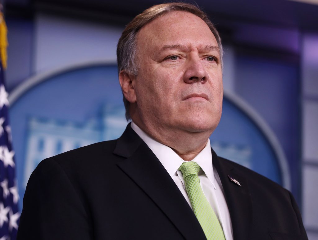 gettyimages-1198672189 In the audio interview, NPR reporter tells how Secretary of State Mike Pompeo challenged her to find Ukraine on map. (Alex Wong/Getty Images)
