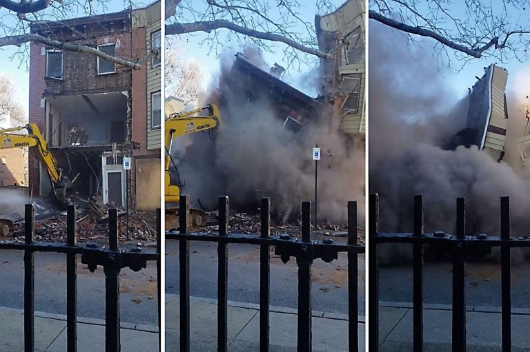 Two Fishtown homes, located at 633 and 635 E. Thompson St. collapsed after the city's Department of Licenses and Inspections declared both properties imminently dangerous. (L&I Riverwards Coalition)