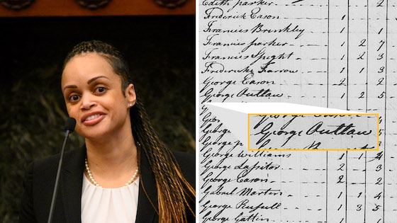 outlaw-name-header-whyy Incoming Philly Police Commissioner Danielle Outlaw (Bastian Slabbers for WHYY); North Carolina property records from the late 18th century (FamilySearch)