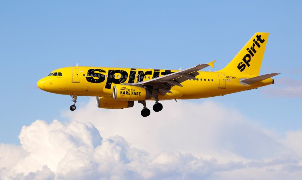 151221_EM_SpiritAirlines An Airbus A319 jetliner, belonging to Spirit Airlines, landing
