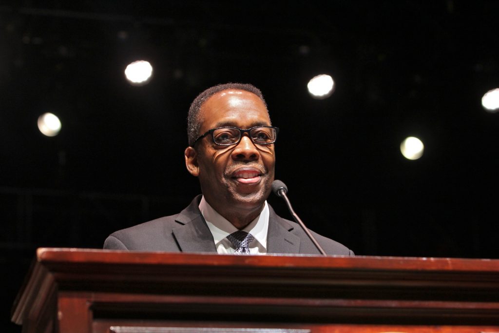 2019 01 06-e lee-darrell clarke-philadelphia the met-inauguration and investiture of city council and mayor judges officials A closeup of Philadelphia City Council President Darrell Clarke