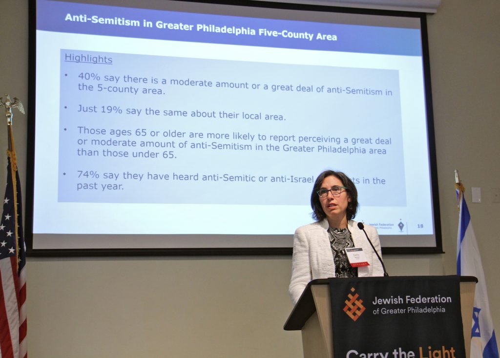 2020 02 01-e lee-philadelphia-jewish population survey Darby Steiger of the research company Westat reviews the results of a sweeping survey of the Philadelphia area's Jewish community. (Emma Lee/WHYY)