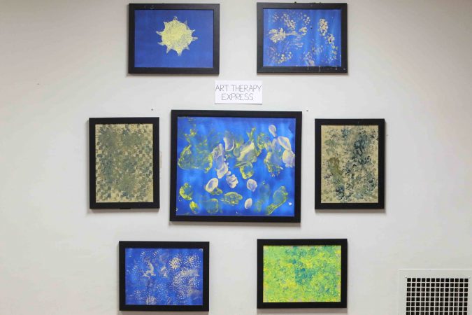 Artwork on display at an art therapy exhibit on Feb. 10, 2020, at The Art Studio in Wilmington, Del. (Saquan Stimpson for WHYY)
