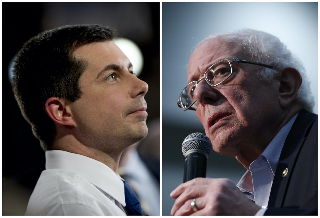 Pete Buttigieg Democratic presidential candidate former South Bend, Ind., Mayor Pete Buttigieg speaks with a reporter following a FOX News Channel Town Hall at the River Center, Sunday, Jan. 26, 2020, in Des Moines, Iowa. (Andrew Harnik/AP Photo)