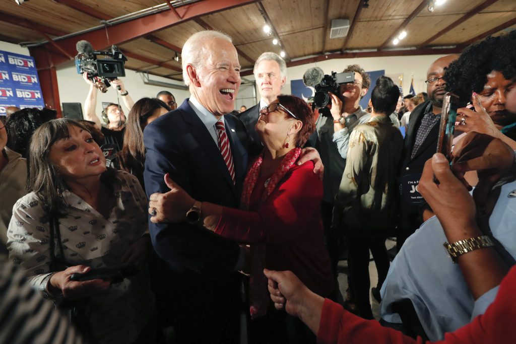 APTOPIX Election 2020 Joe Biden Democratic presidential candidate, former Vice President Joe Biden, greets supporters at a campaign event in Columbia, S.C. (Gerald Herbert/AP Photo)