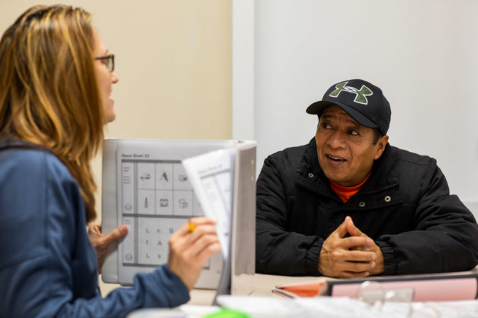 A man named Jorge takes classes at the King Street Ministry Center. (Jeffrey Stockbridge for Keystone Crossroads)