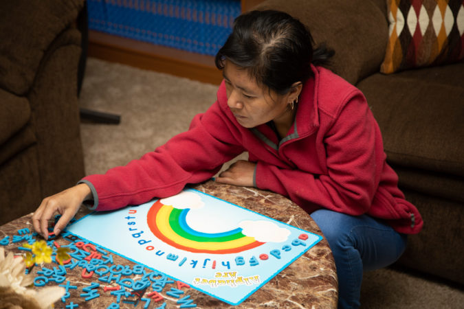 Margarita takes literacy and language classes at the King Street Ministry Center. (Jeffrey Stockbridge for Keystone Crossroads)