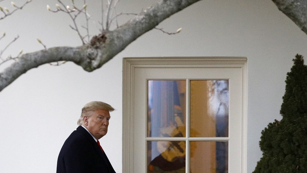 President Trump walks to the Oval Office of the White House on Friday. (Patrick Semansky/AP Photo)