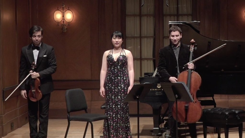 Andrea Obiso, violin; Oliver Herbert, cello; Wei Luo, piano