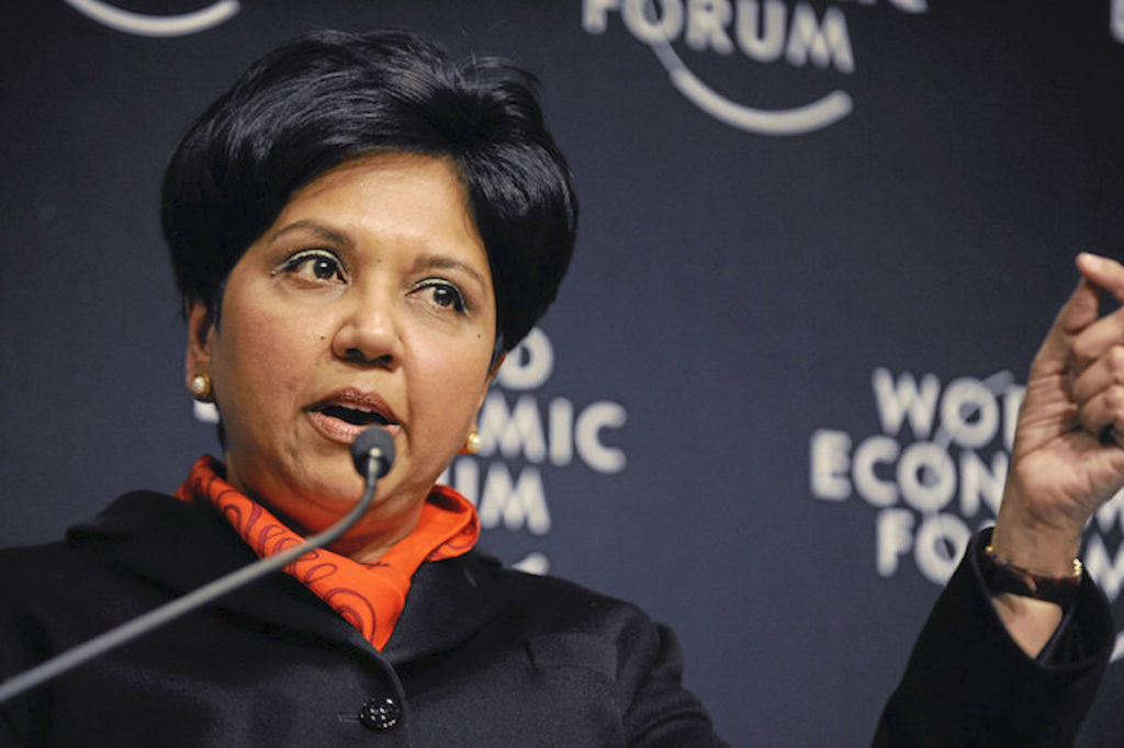 State Leadership: An Opportunity for Global Action: Michael Froman: Indra Nooyi DAVOS/SWITZERLAND, 28JAN10 - Indra Nooyi, Chairman and Chief Executive Officer, PepsiCo, USA; Member of the Foundation Board of the World Economic Forum; Global Agenda Council on the Role of Business is captured during the session 'State Leadership: An Opportunity for Global Action' at the Congress Centre at the Annual Meeting 2010 of the World Economic Forum in Davos, Switzerland, January 28, 2010. Copyright by World Economic Forum swiss-image.ch/Photo by Michael Wuertenberg