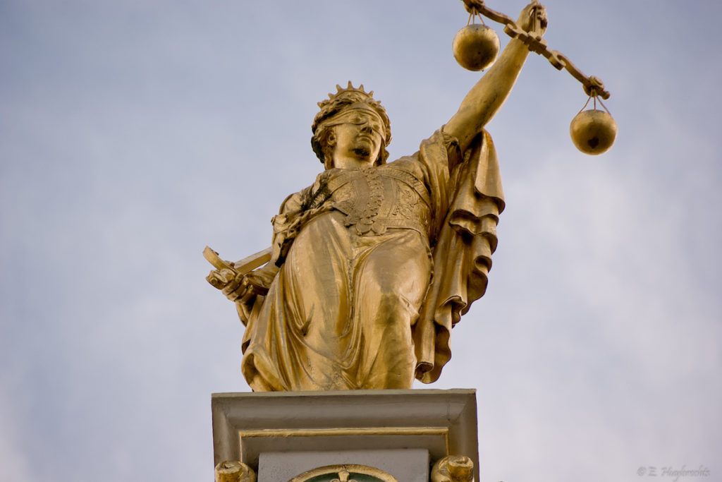 Golden Lady Justice, Bruges, Belgium