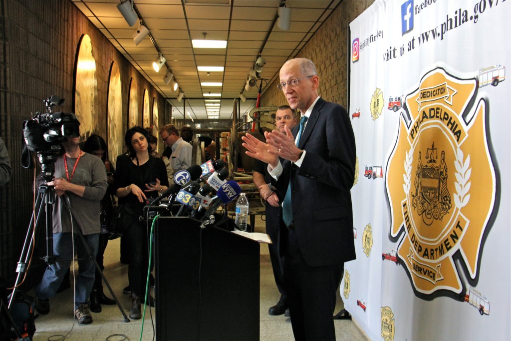 2020 03 13-e lee-thomas farley-philadelphia fire headquarters-coronavirus briefing Philadelphia Health Commissioner Thomas Farley answers questions at the city's daily coronavirus briefing at the Fire Administration Building on Friday, March 13, 2020. (Emma Lee/WHYY)