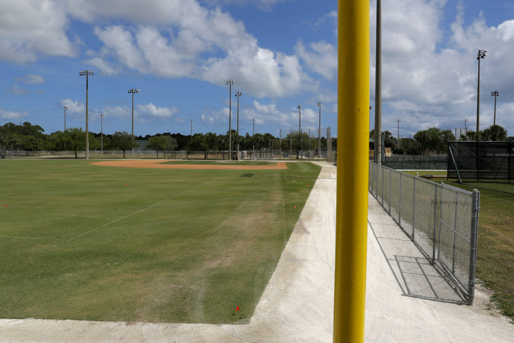Virus Outbreak Baseball An empty practice field is seen at the Miami Marlins spring training baseball facility, Monday, March 16, 2020, in Jupiter, Fla. (Julio Cortez/AP Photo)