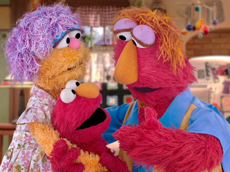 This undated image provided by Sesame Workshop shows Elmo and his parents Louie and Mae. Sesame Workshop announced Monday, March 30, 2020, that Elmo, Rooster and Cookie Monster are featured in some of four new animated public service spots reminding young fans to take care while doing such things as washing hands and sneezing. The content, which will be translated into 19 languages, is part of Sesame Workshop's Caring for Each Other initiative to help families stay physically and mentally healthy during the coronavirus pandemic. (Sesame Workshop via AP)