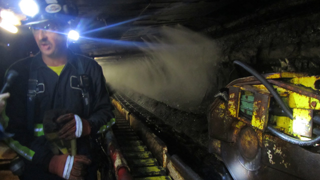 Coal-still-reigns-in-Greene-County-Pa. Inside a coal mine in Greene County, Pennsylvania. (Kimberly Paynter/WHYY)