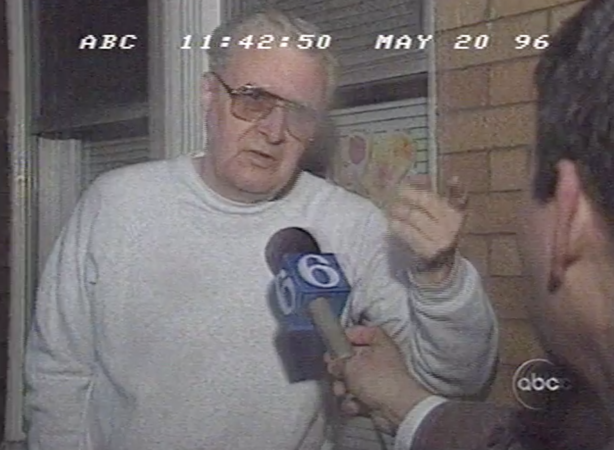 A neighbor defends Bridesburg's treatment of Ward on Nightline's  1996 feature. (Vanderbuilt Television News Archive)