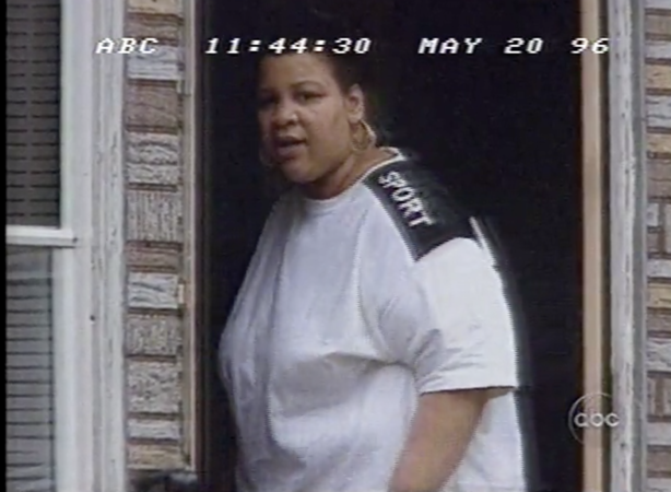 Bridget Ward, as shown in Nightline's feature on racism in Bridesburg in 1996. (Vanderbuilt Television News Archive)