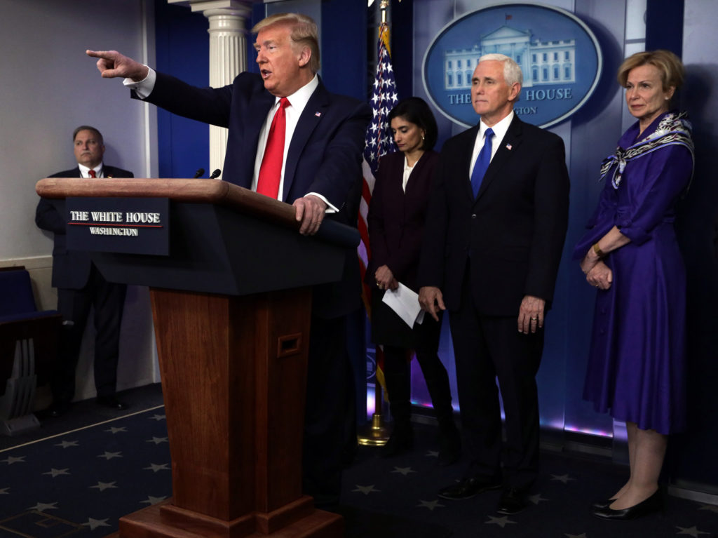 gettyimages-1213308096-7521e83eaa7eff94914ff9c47d4999e2f2c7871c-s1600-c85 President Trump speaks to reporters at a briefing on Wednesday. (Alex Wong/Getty Images)