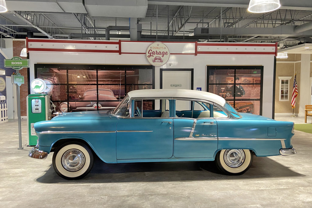 town_square_lede_1200 A ’55 Bel Air is one of the first things you see at Town Square, an adult day care center in Baltimore, that’s designed like the 1950s to bring out old memories as a form of reminiscence therapy. (Lecia Bushak/For WHYY)