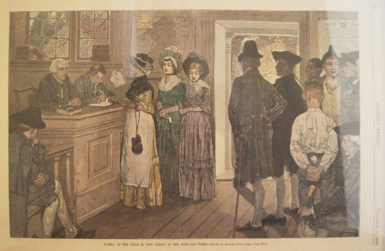 “Women at the Polls in New Jersey in the Good Old Times,” Harper’s Weekly, November 13, 1880.