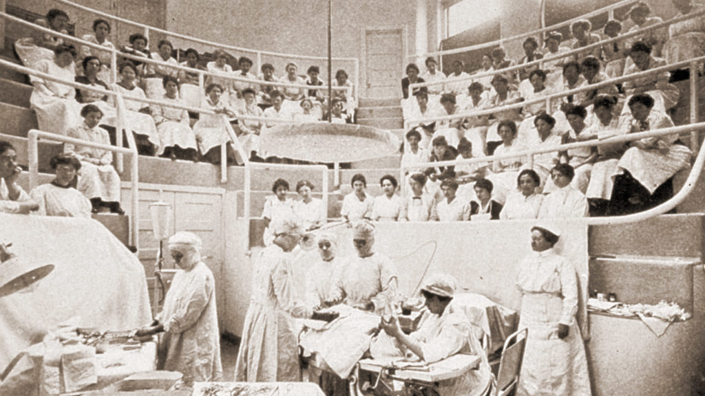 Class underway at the first women's medical school in the world. (History of Medicine Division, National Library of Medicine)