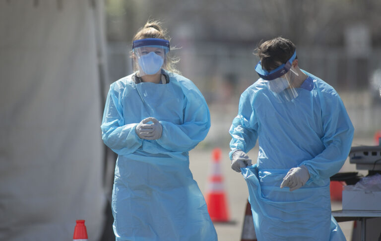 Coronavirus testing site in Camden, New Jersey