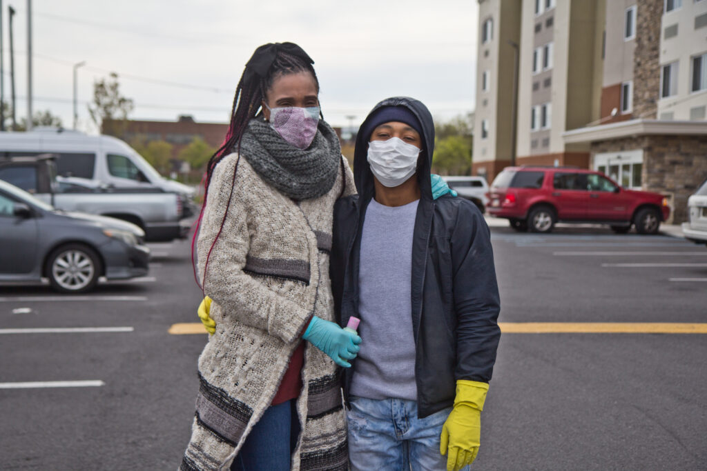 2020 4 20 k paynter homeless couple hotel-2 Jalisa McCall and her husband Sean are living in a hotel with money they borrowed from a mutual aid group. (Kimberly Paynter/WHYY)