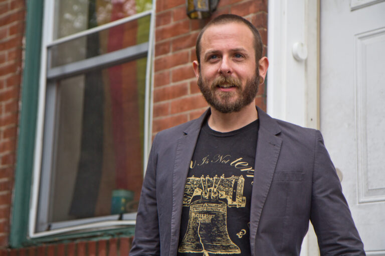Ed Coffin runs Natural and Organic Marketing. He's running the firm from his home in South Philadelphia. (Kimberly Paynter/WHYY)