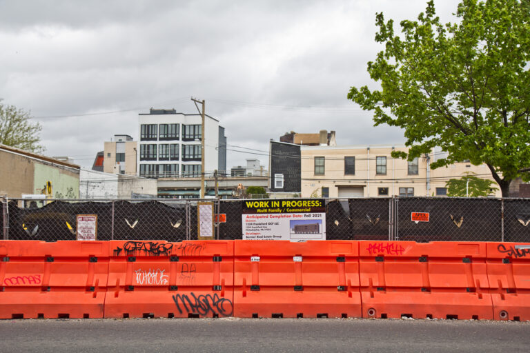Construction at 1324 Frankford Avenue in Fishtown.