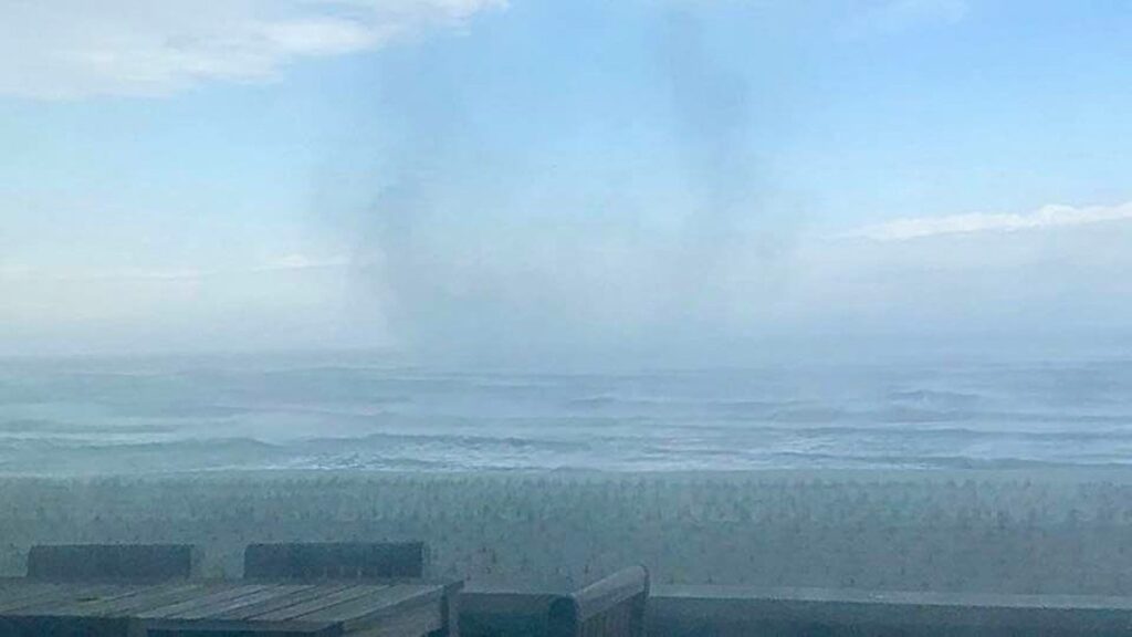 93707359_10112549460227989_341310051601874944_n-2 A waterspout over the Atlantic Ocean on Tuesday afternoon. (Photo courtesy of Michaela Murray/Jersey Shore Hurricane News)