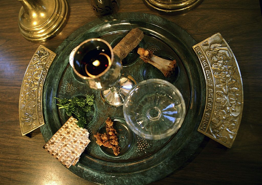 Passover Refugees In this file photo, a traditional Passover seder plate is seen at Congregation Beth El in Tyler, Texas, on the first night of Passover. (Dr. Scott M. Lieberman/AP Photo)