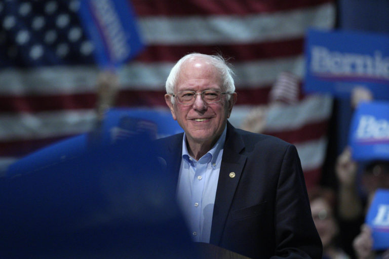 Sen. Bernie Sanders, I-Vt, speaks at a rally in Council Bluffs, Iowa, Thursday, March 7, 2019. (AP Photo/Nati Harnik)